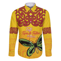 Personalised Tufi Tapa and Tattoo Festival Family Matching Off Shoulder Maxi Dress and Hawaiian Shirt PNG Oro Butterfly Tapa Pattern - Polynesian Pride