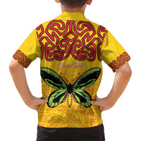 Personalised Tufi Tapa and Tattoo Festival Family Matching Tank Maxi Dress and Hawaiian Shirt PNG Oro Butterfly Tapa Pattern - Polynesian Pride
