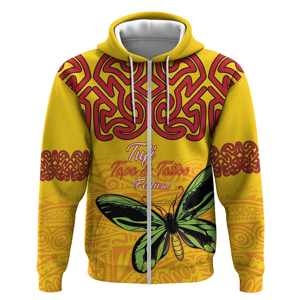 Personalised Tufi Tapa and Tattoo Festival Hoodie PNG Oro Butterfly Tapa Pattern - Polynesian Pride