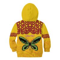 Personalised Tufi Tapa and Tattoo Festival Kid Hoodie PNG Oro Butterfly Tapa Pattern - Polynesian Pride