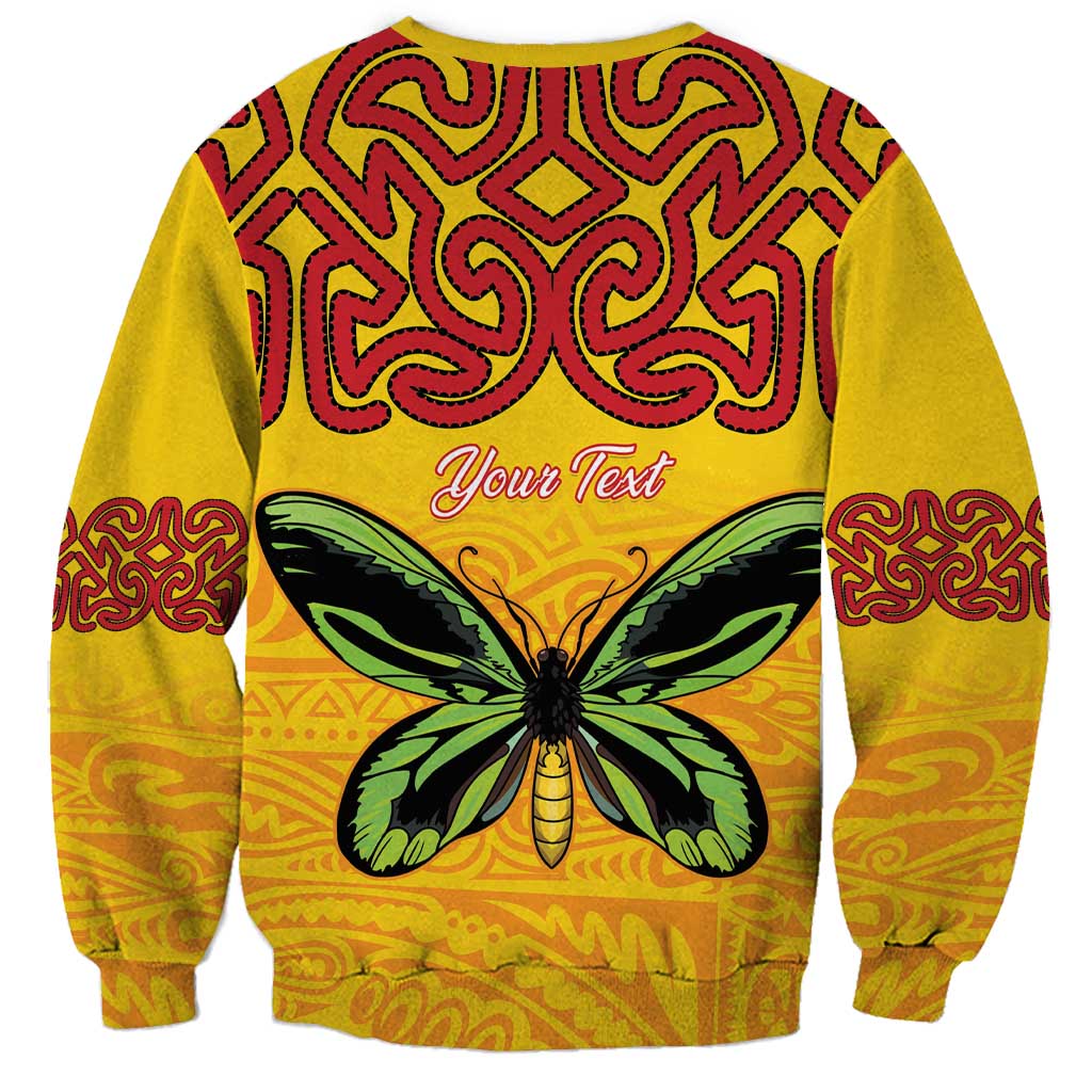 Personalised Tufi Tapa and Tattoo Festival Sweatshirt PNG Oro Butterfly Tapa Pattern LT14 - Polynesian Pride