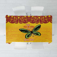 Personalised Tufi Tapa and Tattoo Festival Tablecloth PNG Oro Butterfly Tapa Pattern LT14 Yellow - Polynesian Pride