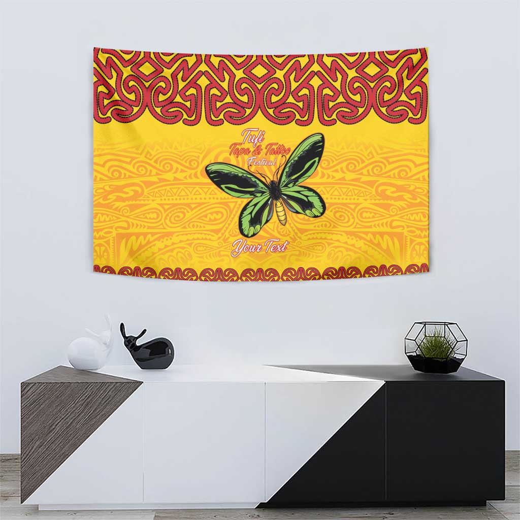 Personalised Tufi Tapa and Tattoo Festival Tapestry PNG Oro Butterfly Tapa Pattern - Polynesian Pride