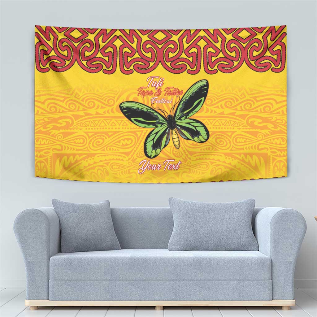 Personalised Tufi Tapa and Tattoo Festival Tapestry PNG Oro Butterfly Tapa Pattern - Polynesian Pride