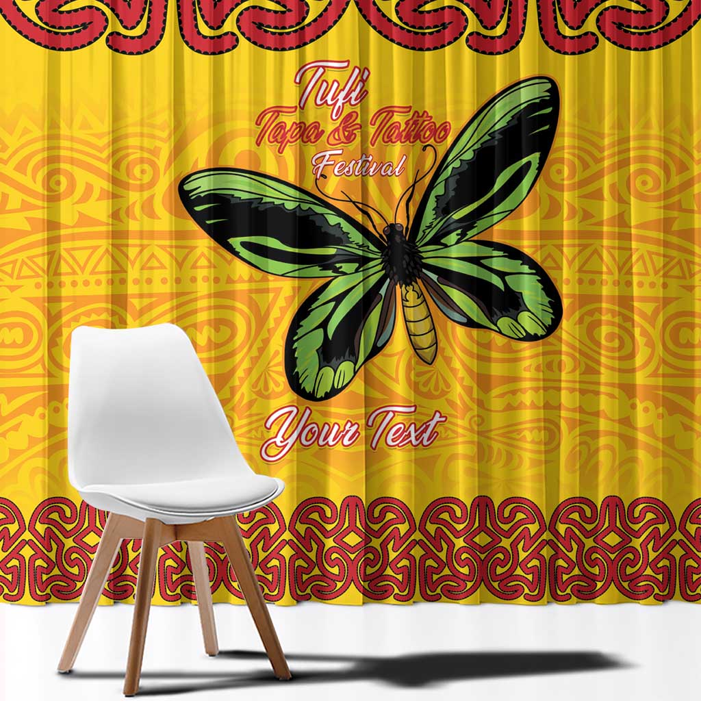 Personalised Tufi Tapa and Tattoo Festival Window Curtain PNG Oro Butterfly Tapa Pattern - Polynesian Pride