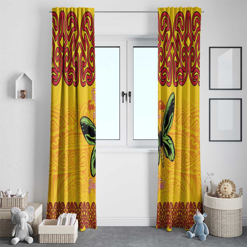 Personalised Tufi Tapa and Tattoo Festival Window Curtain PNG Oro Butterfly Tapa Pattern - Polynesian Pride
