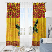 Personalised Tufi Tapa and Tattoo Festival Window Curtain PNG Oro Butterfly Tapa Pattern - Polynesian Pride