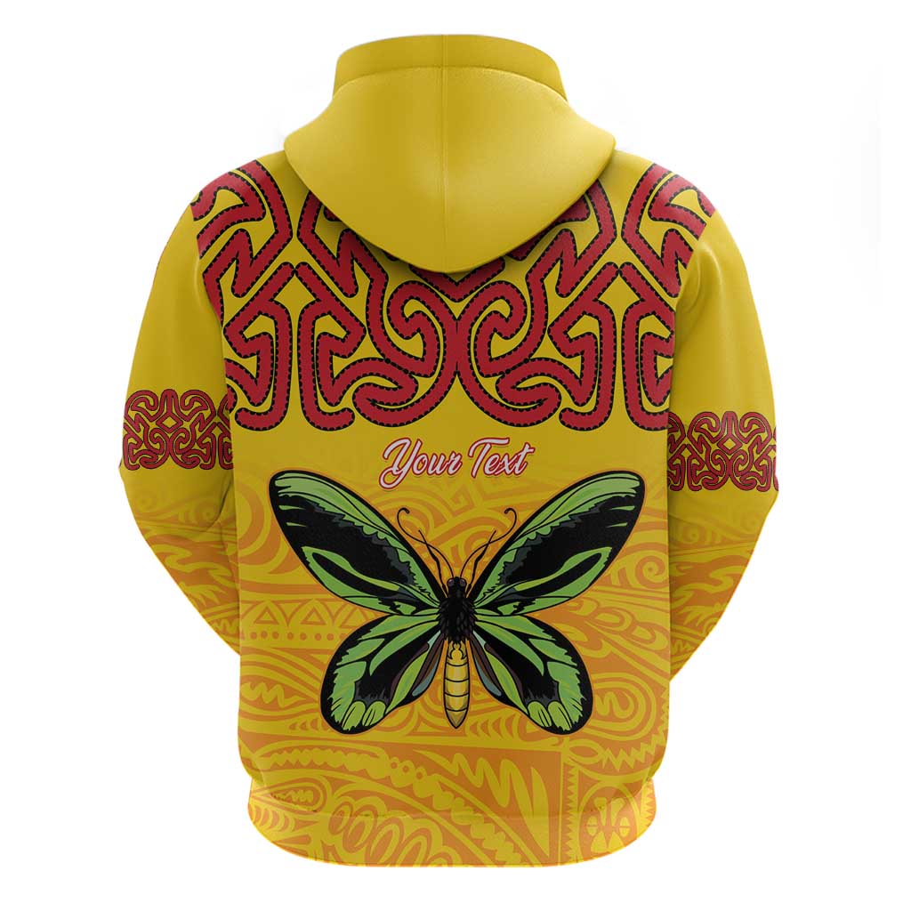 Personalised Tufi Tapa and Tattoo Festival Zip Hoodie PNG Oro Butterfly Tapa Pattern - Polynesian Pride