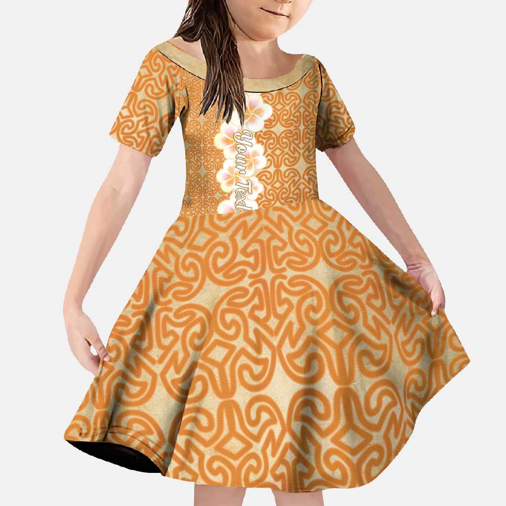 Personalised Tufi Tapa and Tattoo Festival Family Matching Off Shoulder Maxi Dress and Hawaiian Shirt Oro Tapa Cloth With Plumeria - Polynesian Pride