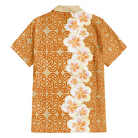 Personalised Tufi Tapa and Tattoo Festival Family Matching Puletasi and Hawaiian Shirt Oro Tapa Cloth With Plumeria - Polynesian Pride