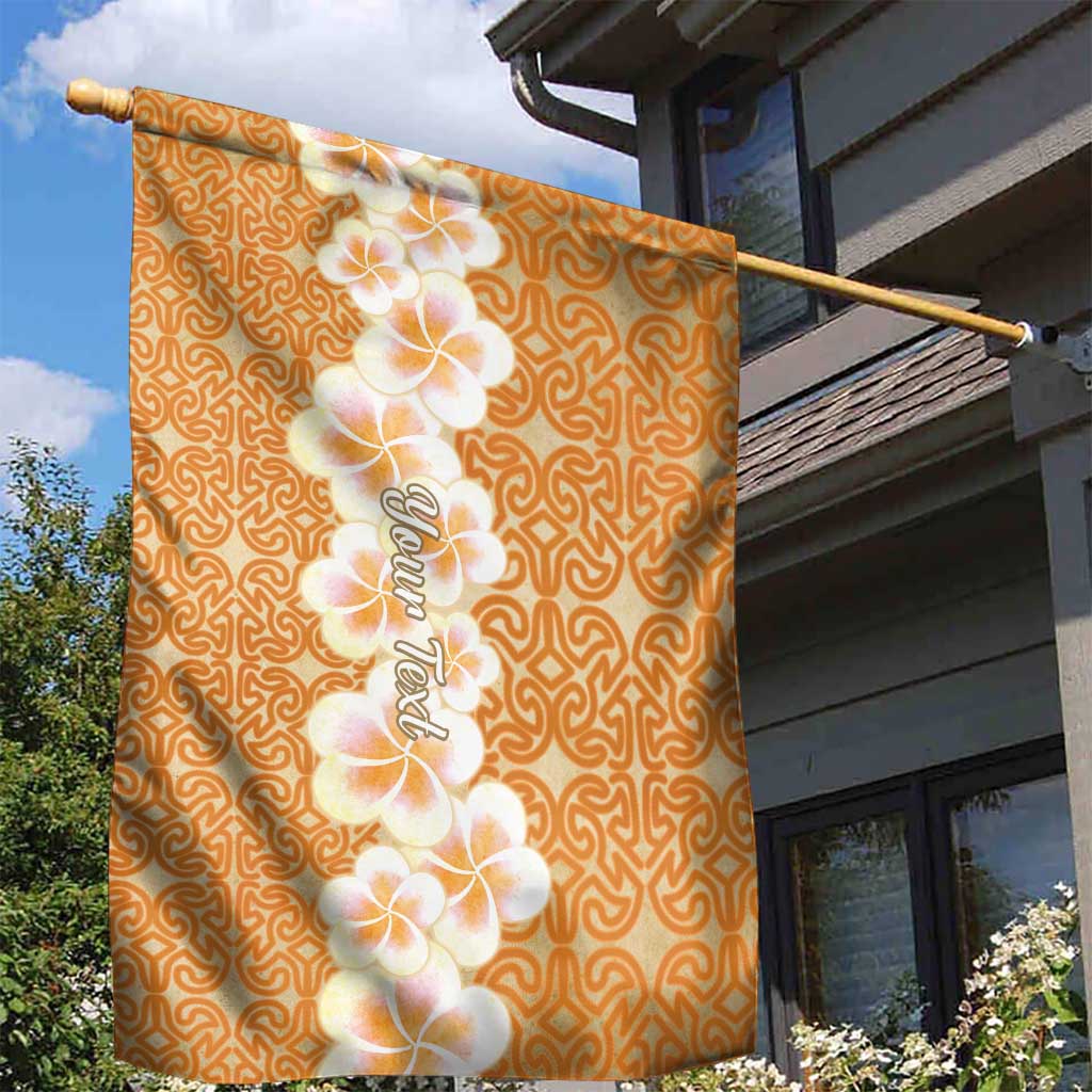Personalised Tufi Tapa and Tattoo Festival Garden Flag Oro Tapa Cloth With Plumeria - Polynesian Pride