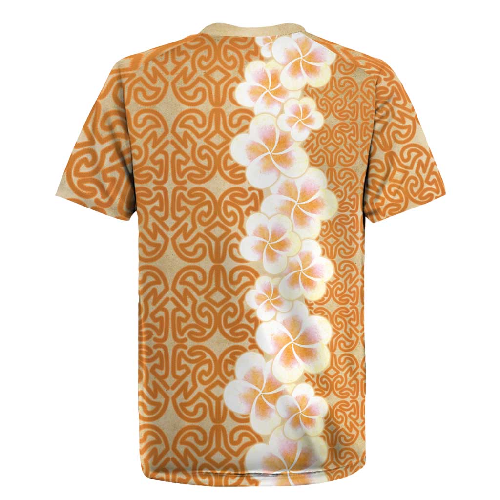 Personalised Tufi Tapa and Tattoo Festival Rugby Jersey Oro Tapa Cloth With Plumeria - Polynesian Pride