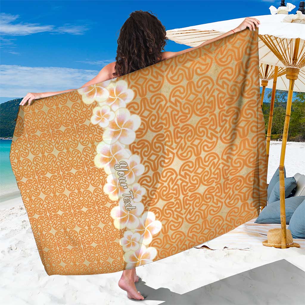 Personalised Tufi Tapa and Tattoo Festival Sarong Oro Tapa Cloth With Plumeria - Polynesian Pride