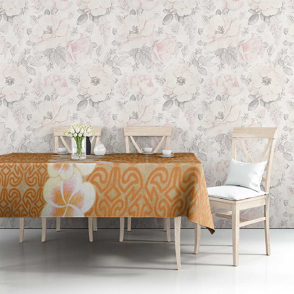 Personalised Tufi Tapa and Tattoo Festival Tablecloth Oro Tapa Cloth With Plumeria - Polynesian Pride