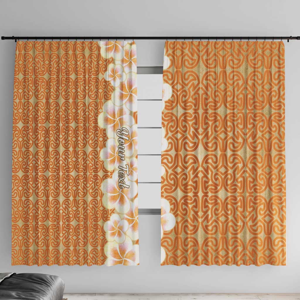 Personalised Tufi Tapa and Tattoo Festival Window Curtain Oro Tapa Cloth With Plumeria - Polynesian Pride
