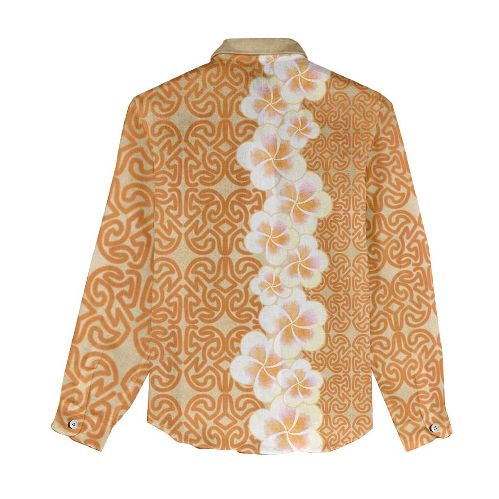 Personalised Tufi Tapa and Tattoo Festival Women Casual Shirt Oro Tapa Cloth With Plumeria - Polynesian Pride
