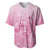 Personalised Polynesia Breast Cancer Awareness Baseball Jersey No One Fights Alone Turtle Ribbon - Pink Version