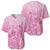 Personalised Polynesia Breast Cancer Awareness Baseball Jersey No One Fights Alone Turtle Ribbon - Pink Version