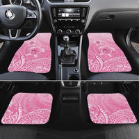Personalised Polynesia Breast Cancer Awareness Car Mats No One Fights Alone Turtle Ribbon - Pink Version LT14 Set 4pcs Pink - Polynesian Pride