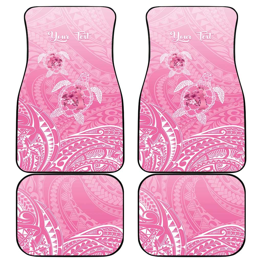 Personalised Polynesia Breast Cancer Awareness Car Mats No One Fights Alone Turtle Ribbon - Pink Version LT14 - Polynesian Pride