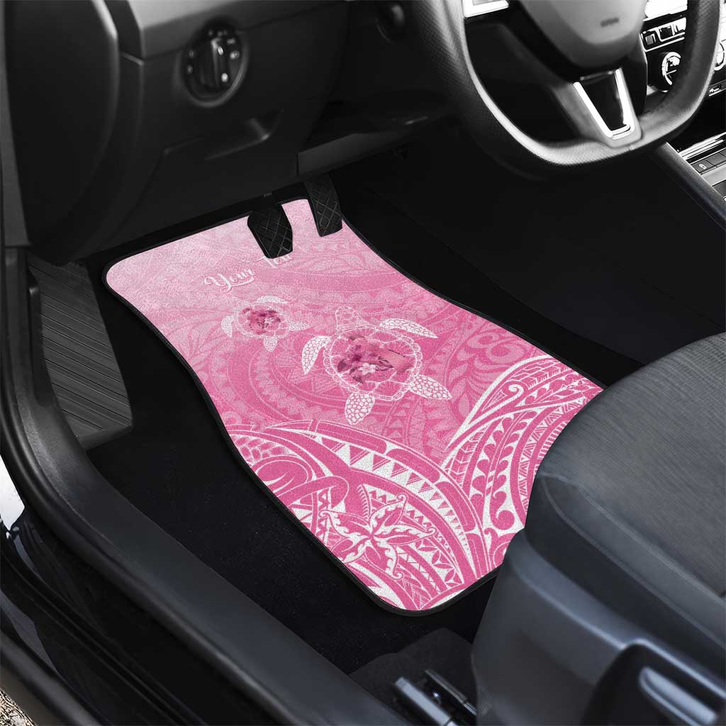 Personalised Polynesia Breast Cancer Awareness Car Mats No One Fights Alone Turtle Ribbon - Pink Version LT14 - Polynesian Pride