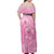 Personalised Polynesia Breast Cancer Awareness Family Matching Off Shoulder Maxi Dress and Hawaiian Shirt No One Fights Alone Turtle Ribbon - Pink Version