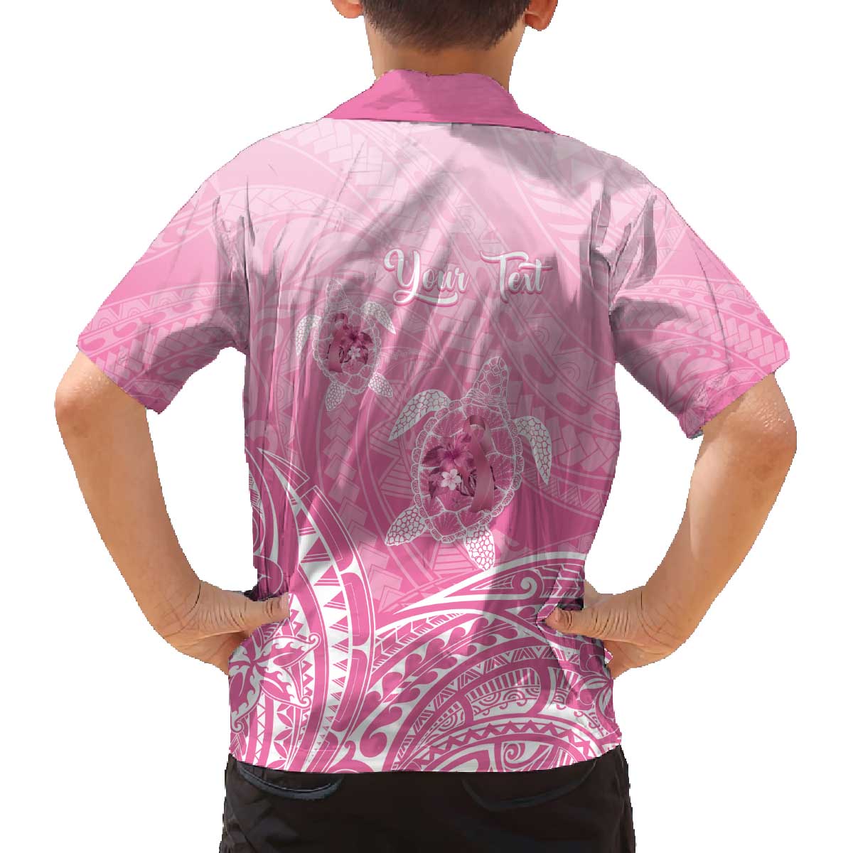 Personalised Polynesia Breast Cancer Awareness Family Matching Puletasi and Hawaiian Shirt No One Fights Alone Turtle Ribbon - Pink Version LT14 - Polynesian Pride