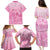 Personalised Polynesia Breast Cancer Awareness Family Matching Puletasi and Hawaiian Shirt No One Fights Alone Turtle Ribbon - Pink Version