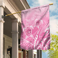 Personalised Polynesia Breast Cancer Awareness Garden Flag No One Fights Alone Turtle Ribbon - Pink Version LT14 House Flag Pink - Polynesian Pride