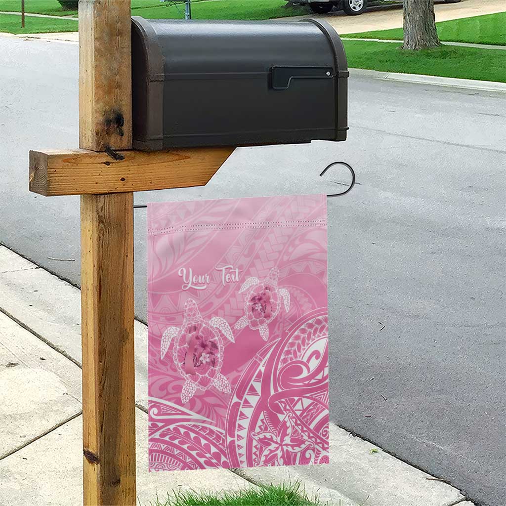 Personalised Polynesia Breast Cancer Awareness Garden Flag No One Fights Alone Turtle Ribbon - Pink Version LT14 - Polynesian Pride