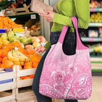 Personalised Polynesia Breast Cancer Awareness Grocery Bag No One Fights Alone Turtle Ribbon - Pink Version