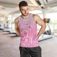 Personalised Polynesia Breast Cancer Awareness Men Tank Top No One Fights Alone Turtle Ribbon - Pink Version LT14 Pink - Polynesian Pride
