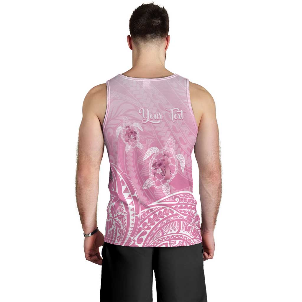 Personalised Polynesia Breast Cancer Awareness Men Tank Top No One Fights Alone Turtle Ribbon - Pink Version LT14 - Polynesian Pride