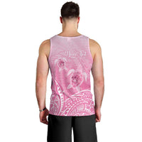 Personalised Polynesia Breast Cancer Awareness Men Tank Top No One Fights Alone Turtle Ribbon - Pink Version LT14 - Polynesian Pride
