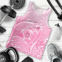 Personalised Polynesia Breast Cancer Awareness Men Tank Top No One Fights Alone Turtle Ribbon - Pink Version LT14 - Polynesian Pride
