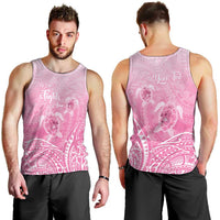 Personalised Polynesia Breast Cancer Awareness Men Tank Top No One Fights Alone Turtle Ribbon - Pink Version LT14 - Polynesian Pride