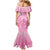 Personalised Polynesia Breast Cancer Awareness Mermaid Dress No One Fights Alone Turtle Ribbon - Pink Version