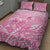 Personalised Polynesia Breast Cancer Awareness Quilt Bed Set No One Fights Alone Turtle Ribbon - Pink Version