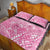 Personalised Polynesia Breast Cancer Awareness Quilt Bed Set No One Fights Alone Turtle Ribbon - Pink Version