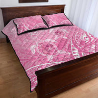 Personalised Polynesia Breast Cancer Awareness Quilt Bed Set No One Fights Alone Turtle Ribbon - Pink Version LT14 - Polynesian Pride