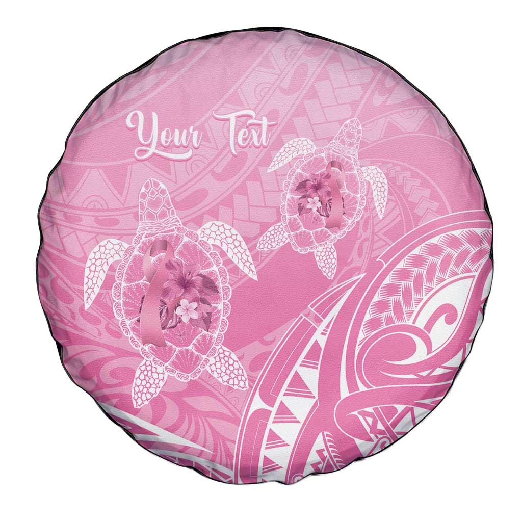 Personalised Polynesia Breast Cancer Awareness Spare Tire Cover No One Fights Alone Turtle Ribbon - Pink Version LT14 - Polynesian Pride