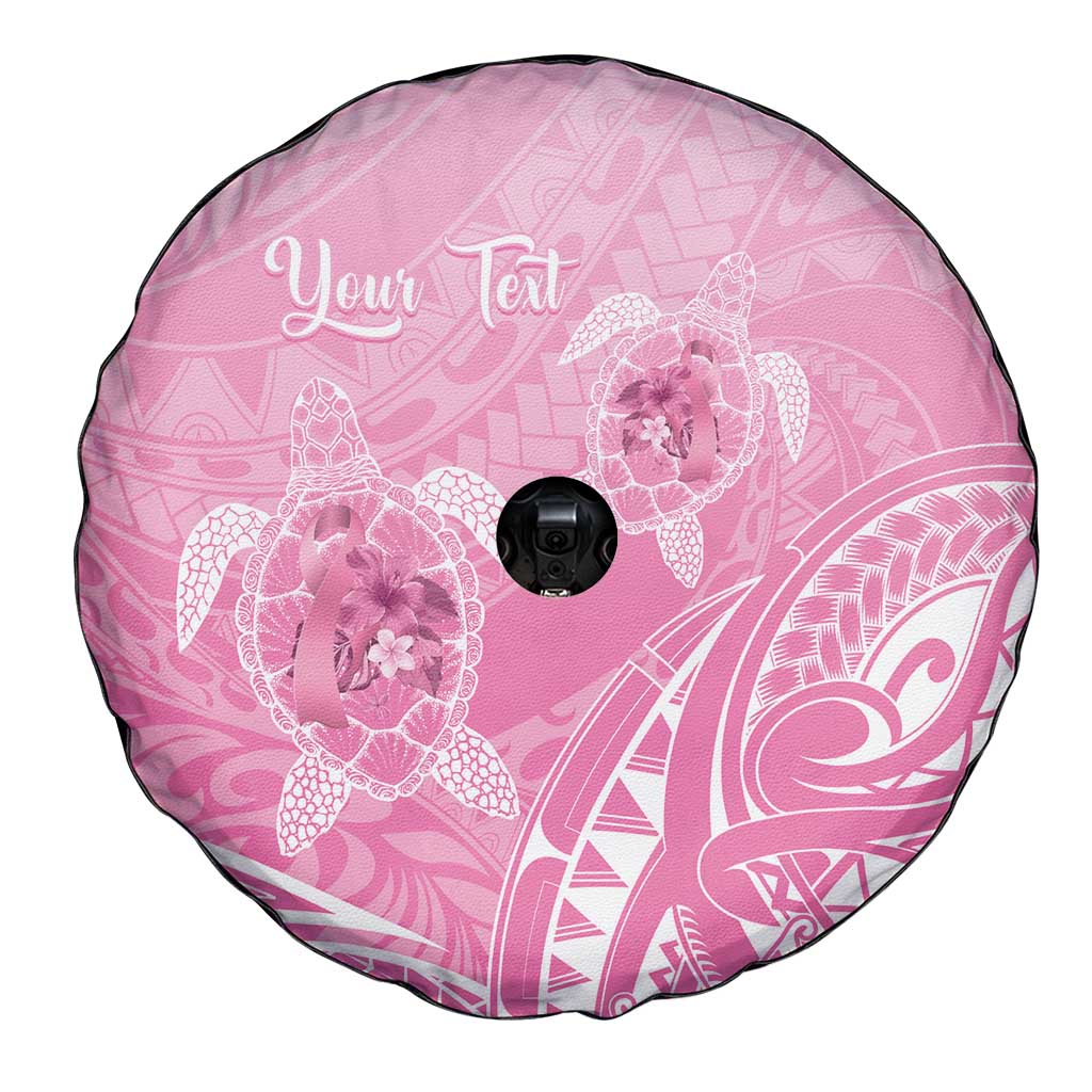 Personalised Polynesia Breast Cancer Awareness Spare Tire Cover No One Fights Alone Turtle Ribbon - Pink Version LT14 - Polynesian Pride