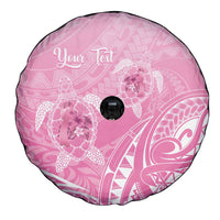 Personalised Polynesia Breast Cancer Awareness Spare Tire Cover No One Fights Alone Turtle Ribbon - Pink Version LT14 - Polynesian Pride