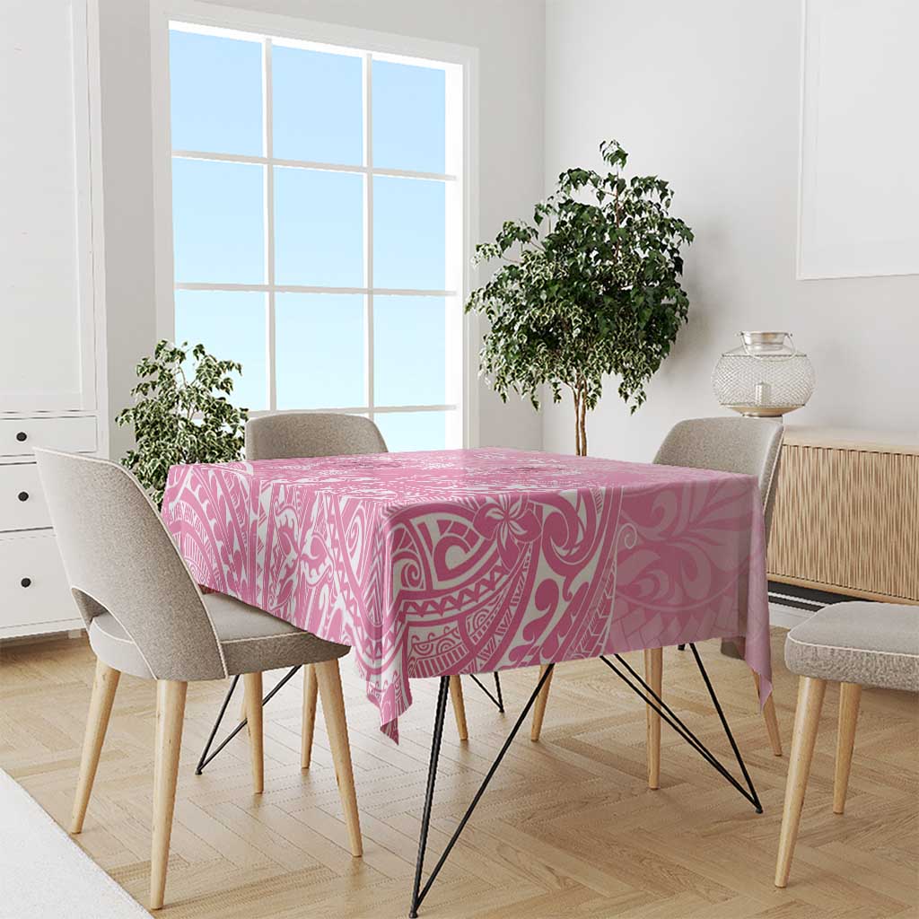Personalised Polynesia Breast Cancer Awareness Tablecloth No One Fights Alone Turtle Ribbon - Pink Version LT14 - Polynesian Pride