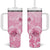 Personalised Polynesia Breast Cancer Awareness Tumbler With Handle No One Fights Alone Turtle Ribbon - Pink Version