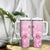 Personalised Polynesia Breast Cancer Awareness Tumbler With Handle No One Fights Alone Turtle Ribbon - Pink Version