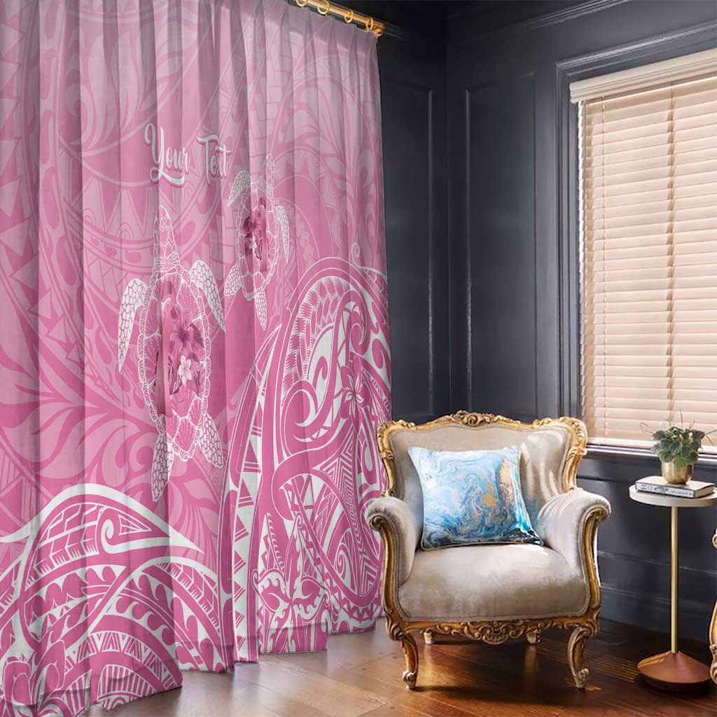 Personalised Polynesia Breast Cancer Awareness Window Curtain No One Fights Alone Turtle Ribbon - Pink Version LT14 - Polynesian Pride