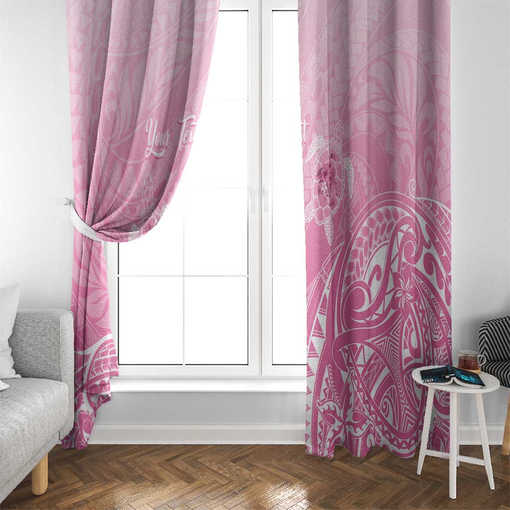 Personalised Polynesia Breast Cancer Awareness Window Curtain No One Fights Alone Turtle Ribbon - Pink Version LT14 - Polynesian Pride