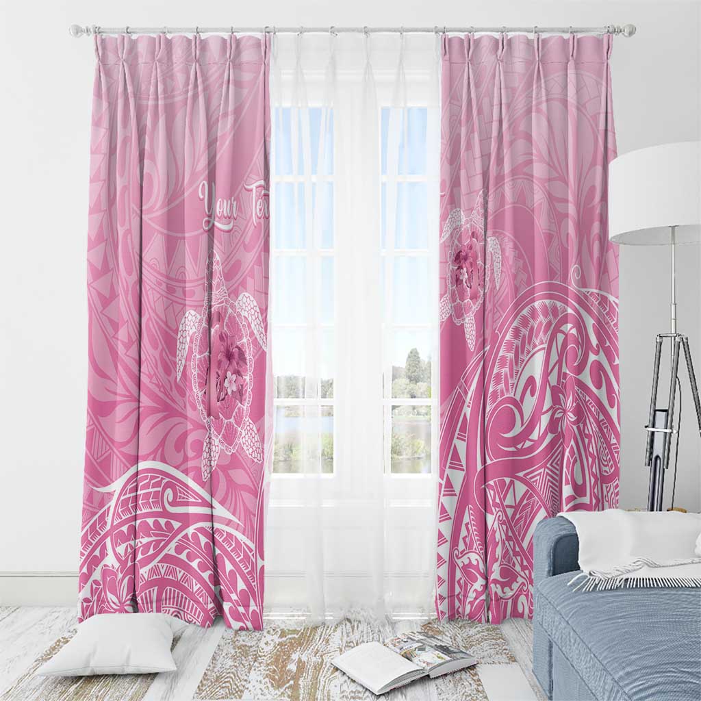 Personalised Polynesia Breast Cancer Awareness Window Curtain No One Fights Alone Turtle Ribbon - Pink Version LT14 - Polynesian Pride