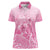 Personalised Polynesia Breast Cancer Awareness Women Polo Shirt No One Fights Alone Turtle Ribbon - Pink Version